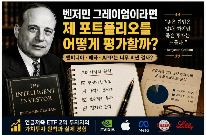 벤저민 그레이엄 관점에서 엔비디아 메타 APP 등 미국 성장주 포트폴리오를 분석한 가치투자 대표 이미지