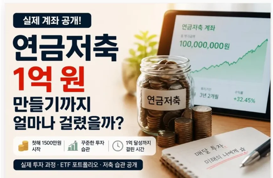 연금저축 1억 원 만들기까지의 실제 계좌 공개와 투자 과정