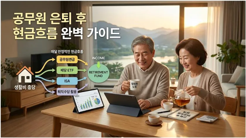 공무원 은퇴 후 현금흐름을 준비하는 방법. 공무원연금, ISA, 배당 ETF, 퇴직수당을 활용한 안정적인 노후 현금흐름 전략