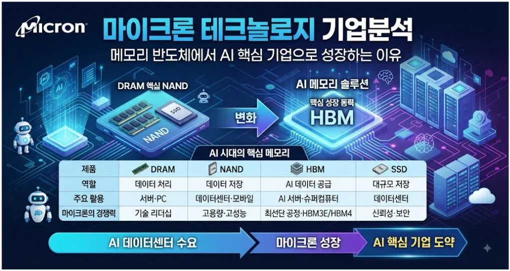 마이크론 테크놀로지 기업분석과 HBM·AI 메모리 성장 구조