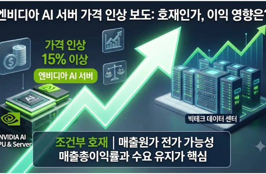 엔비디아 AI 서버 가격 인상 보도와 주가 및 이익 영향