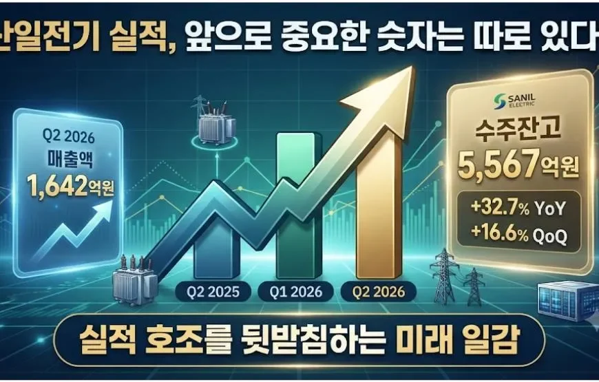 산일전기 실적 2026년 2분기 매출과 수주잔고 5,567억원