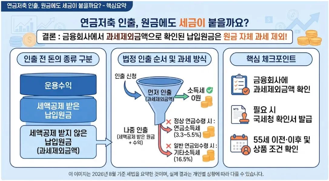 연금저축 인출 세금 원금 미공제 원금 운용수익 과세 방식 정리