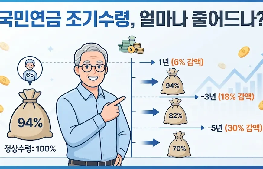 국민연금 조기수령 1년·3년·5년 감액률 계산
