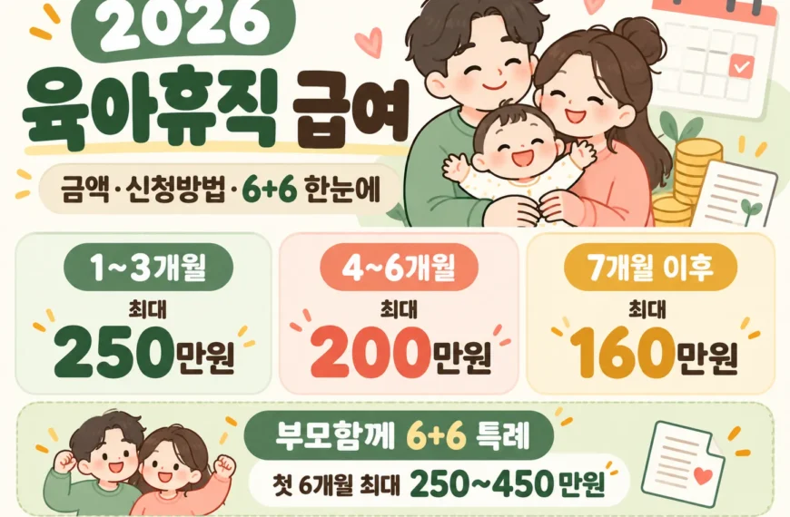 2026 육아휴직 급여 금액과 신청방법, 6+6 특례 월별 상한액 안내